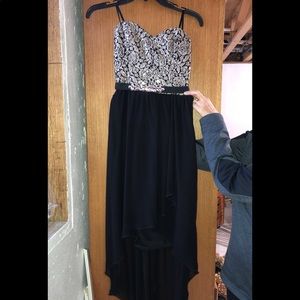 Black high/low homecoming dress